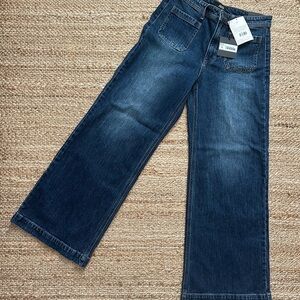 Relaxed Wide-Leg Women's Jeans - Dark Blue